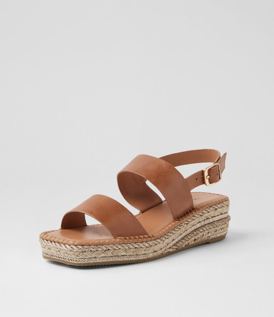 Yashio Tan Gold Rope Leather Sandals