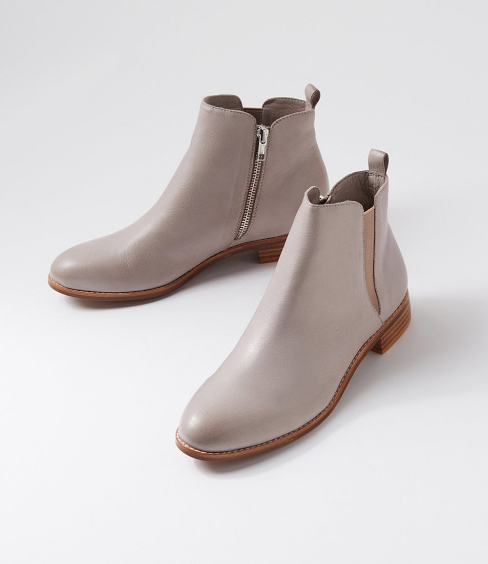 Nakta Smoke Leather Ankle Boots