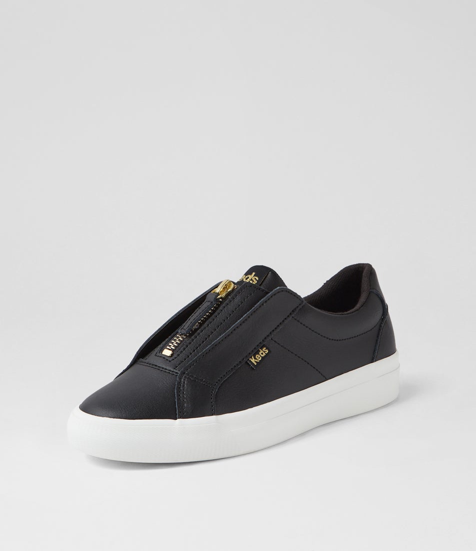 Pursuit Zip Black Leather Sneakers