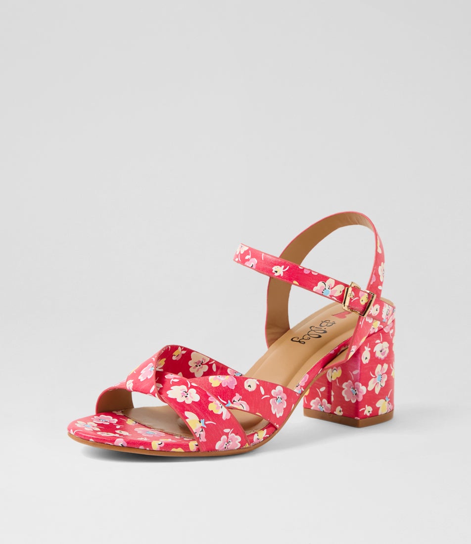 Kora2 Fuchsia Floral Sandals