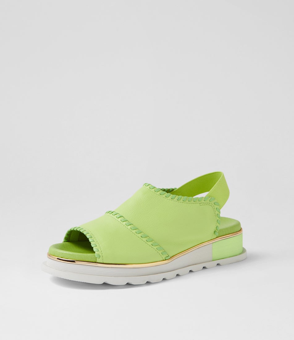 Carlenet Light Citrus Light Lime Leather Sandals