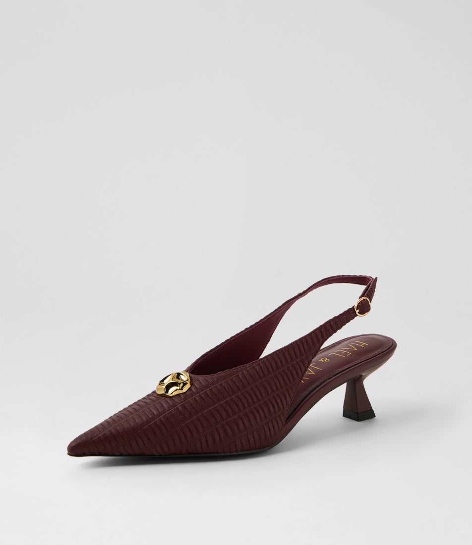 Nuanced Cherry Leather Heels