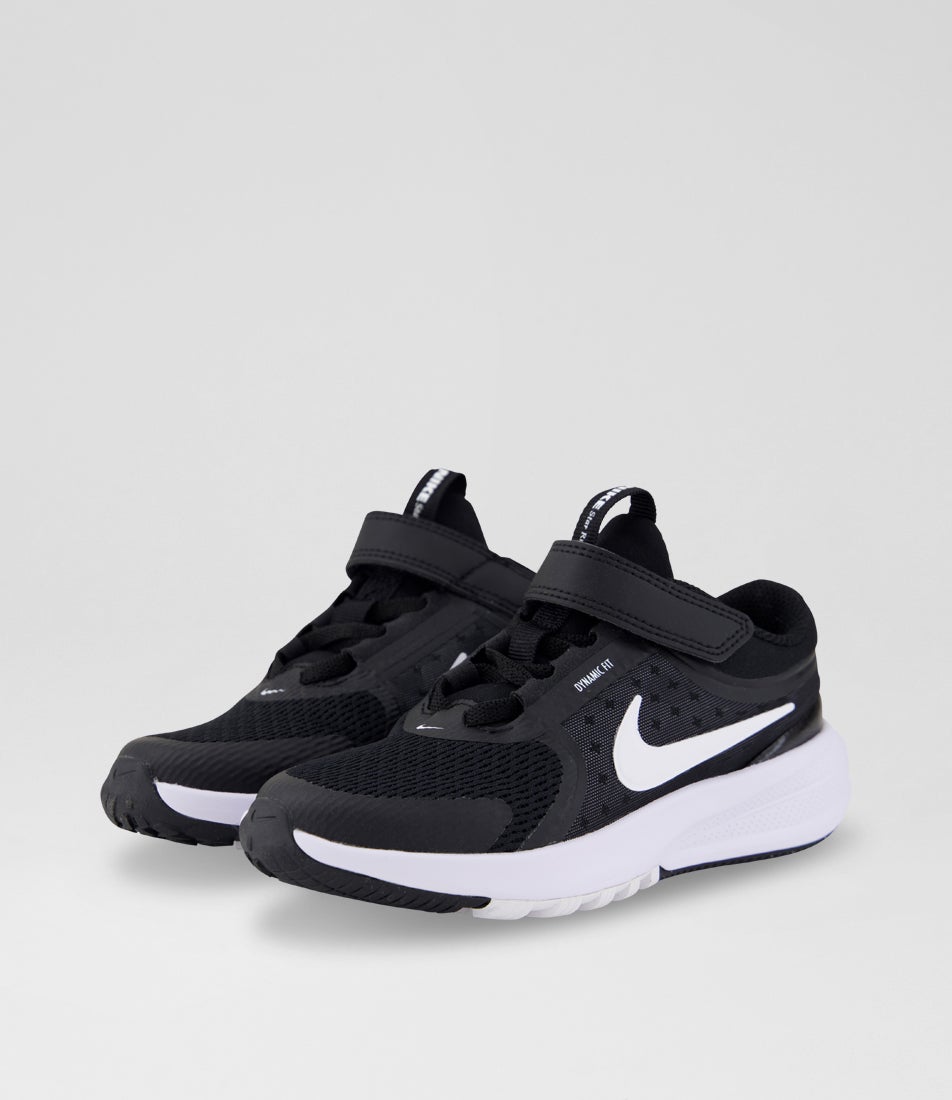 Star Runner 5 Junior Black White Fabric Sneakers