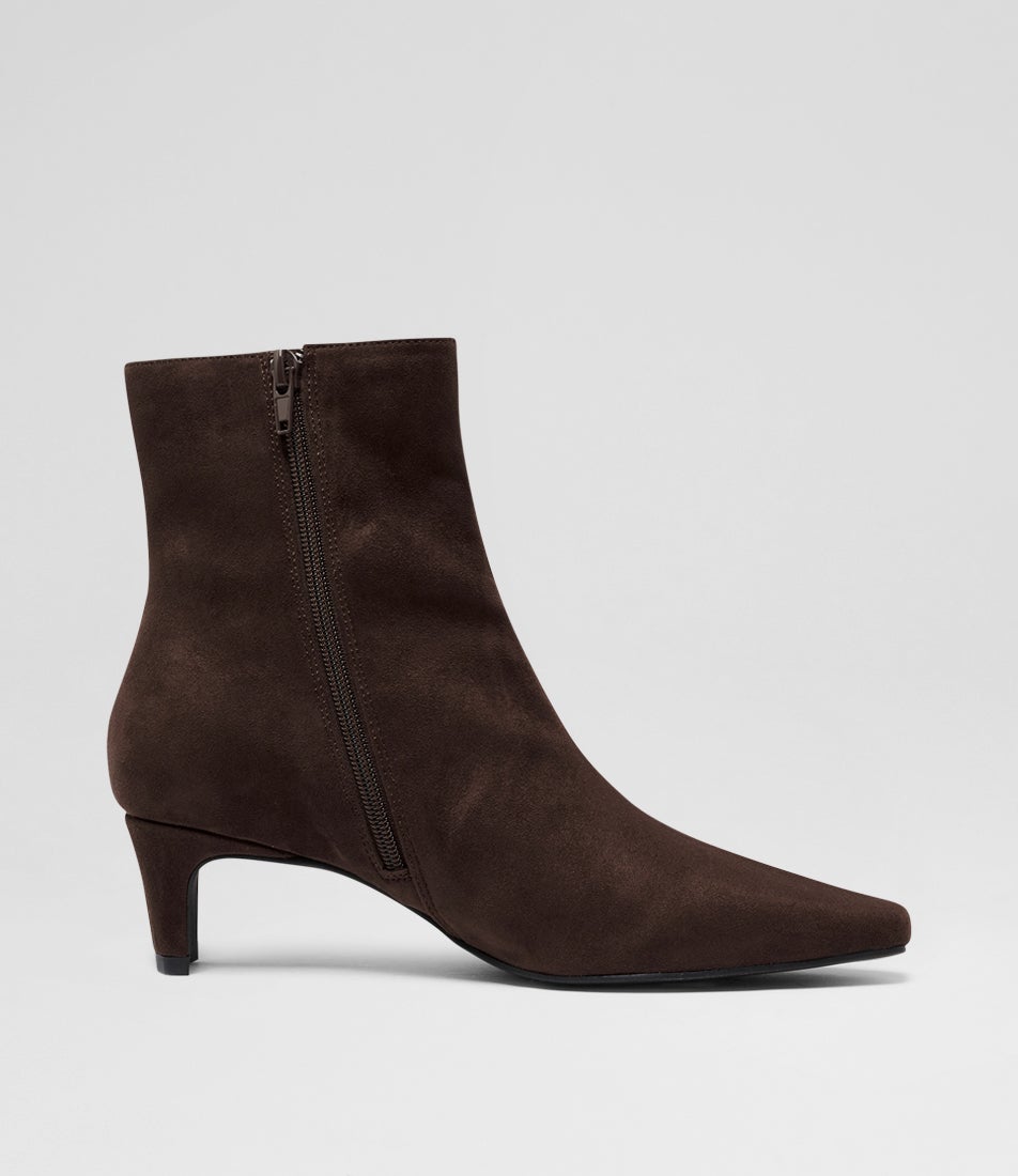 Reese Choc Microsuede Ankle Boots