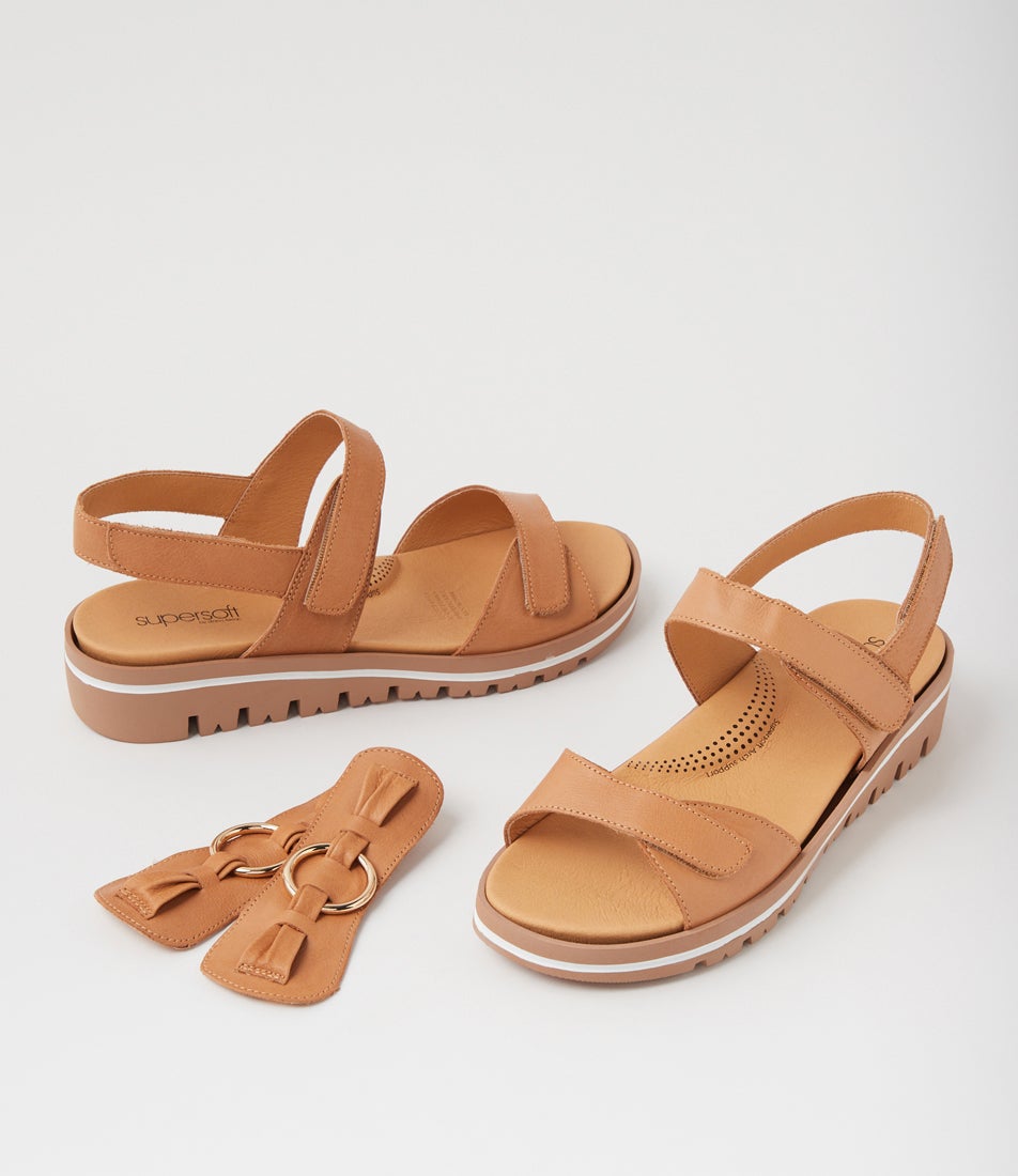 Athleen Dark Tan Leather Sandals