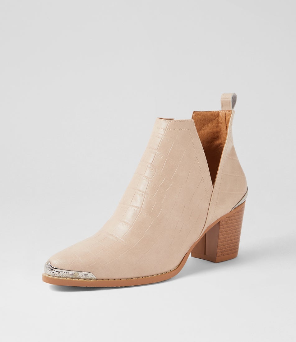 Austin Blush Croc Leather Heels