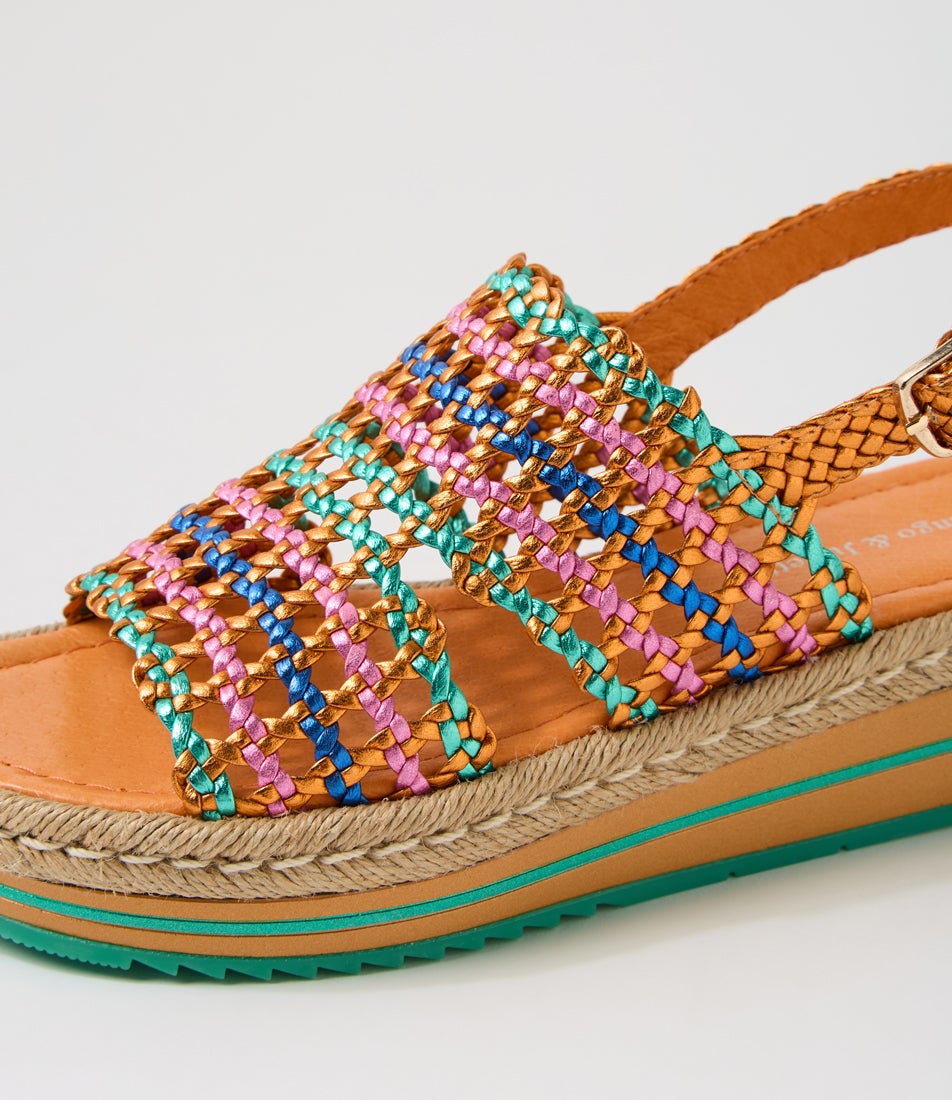 Argus Bright Metallic Multi Leather Sandals