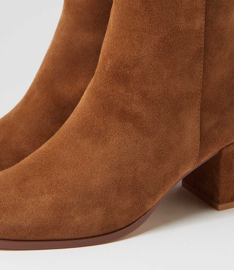 Luna Tan Suede Ankle Boots