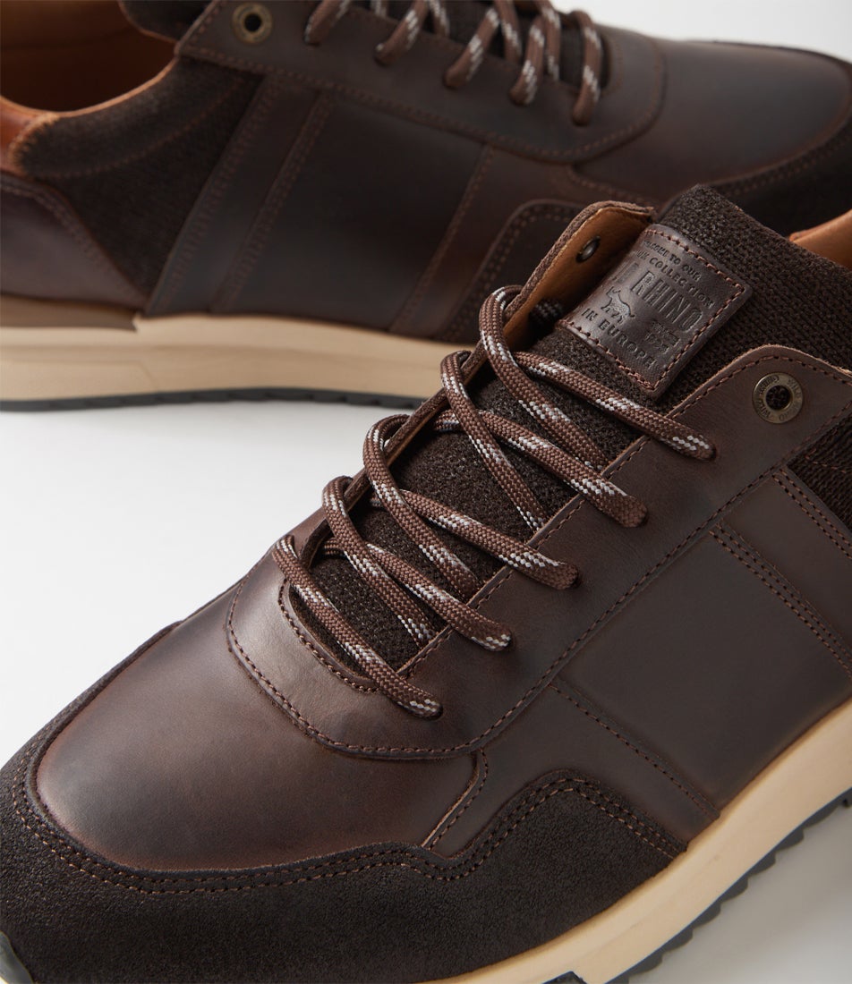 Wave Dark Brown Leather Sneakers