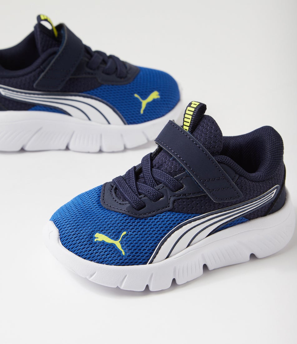 Flexfocus Modern Toddler Vivid Blue White Mesh Sneakers