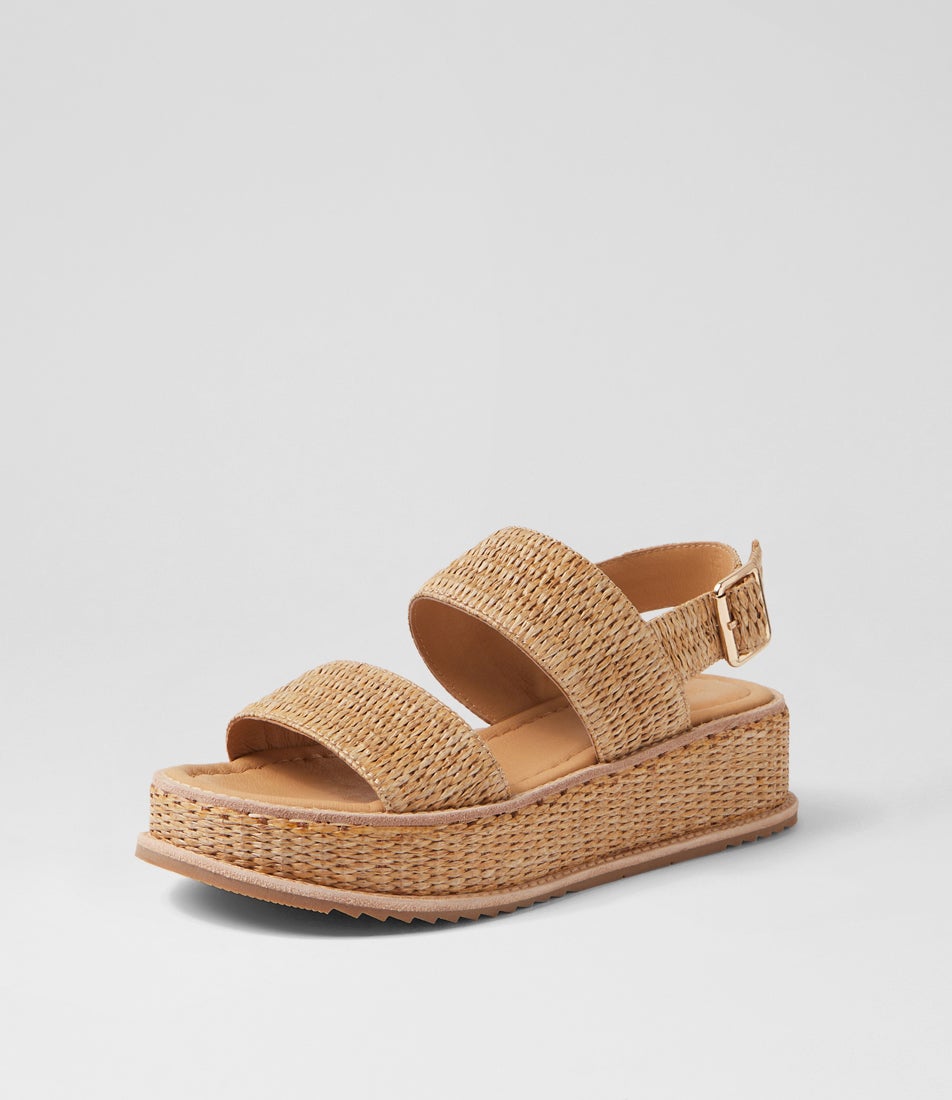 Vondry Natural Synthetic Raffia Sandals