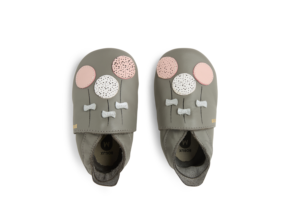Ss Balloons Infant Grey Leather Flat Shoes