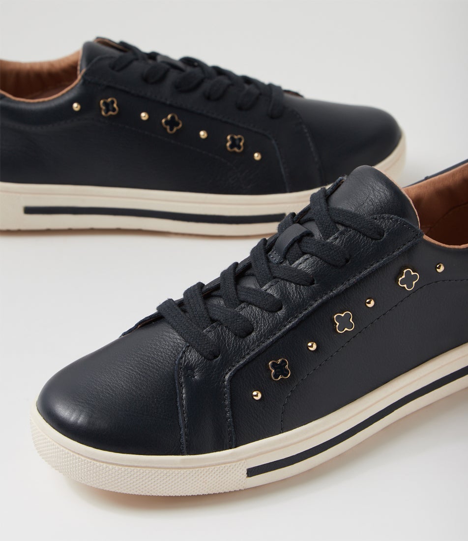 Evening Navy Leather Sneakers