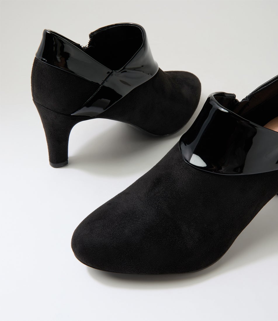 Ilonda W Black Microsuede Heels