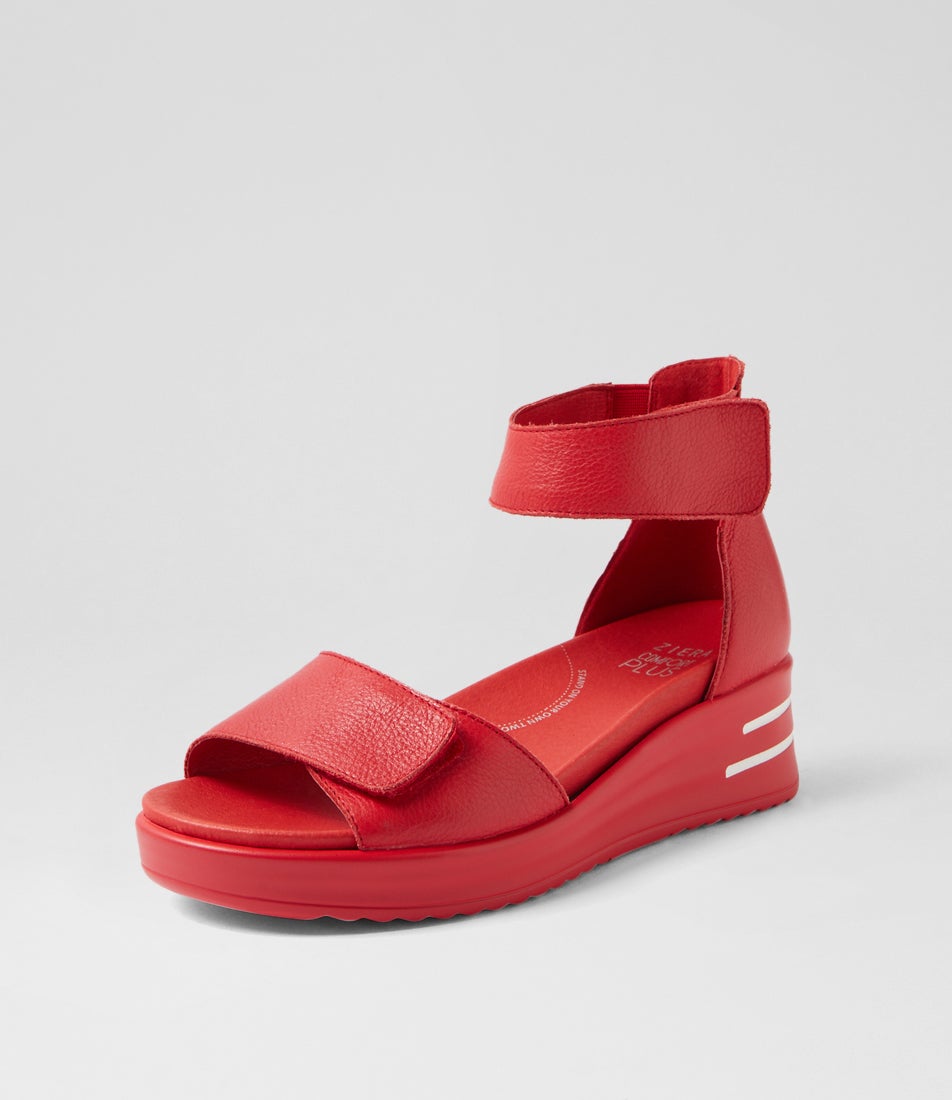 Sofio Xw Red Leather Sandals