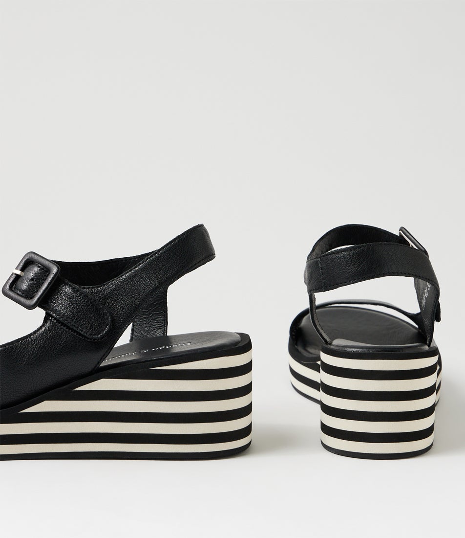 Figg Black Leather Sandals