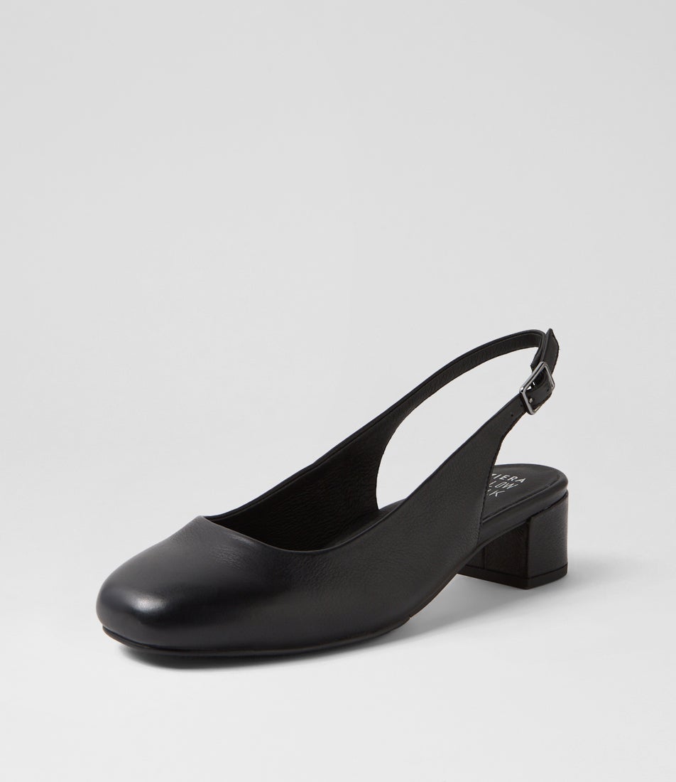 Tulia W Black Leather Heels