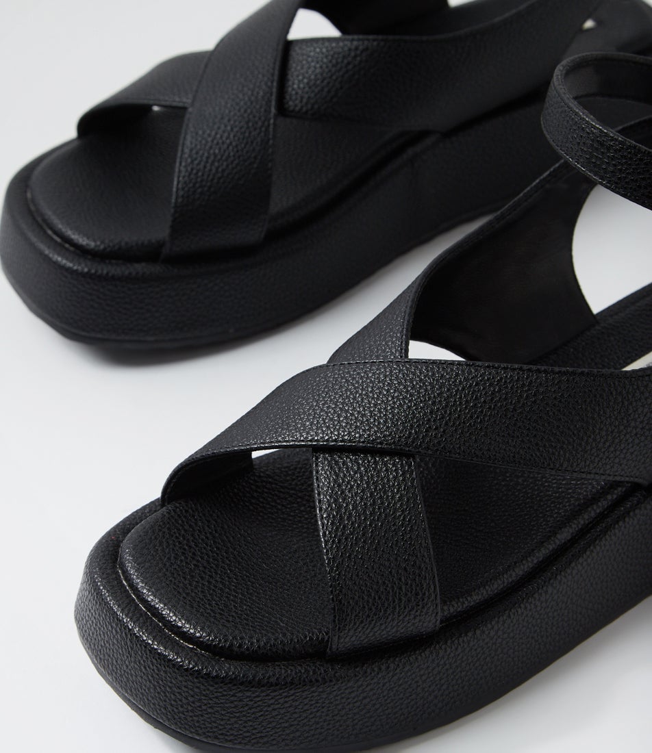 Noya Black Pu Sandals
