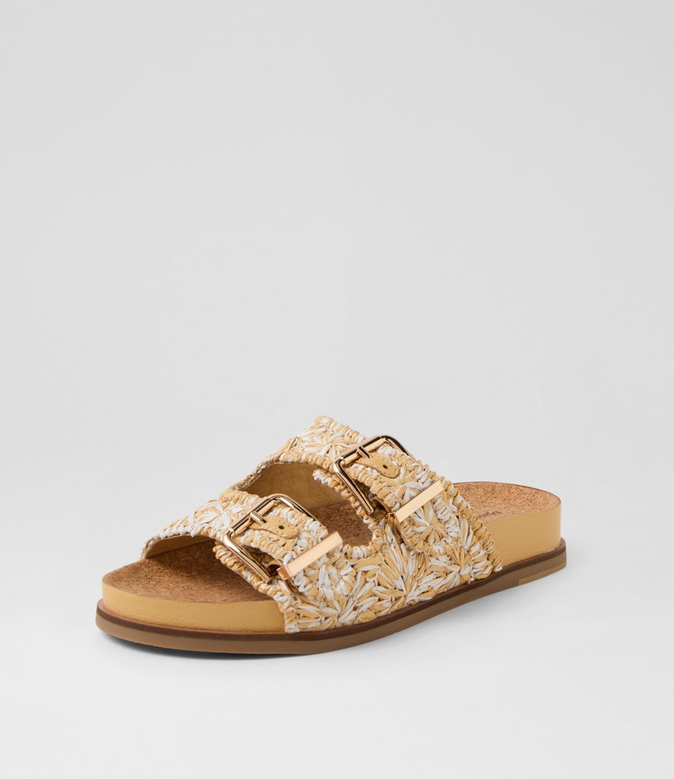 Quipp White Natural Fabric Slides