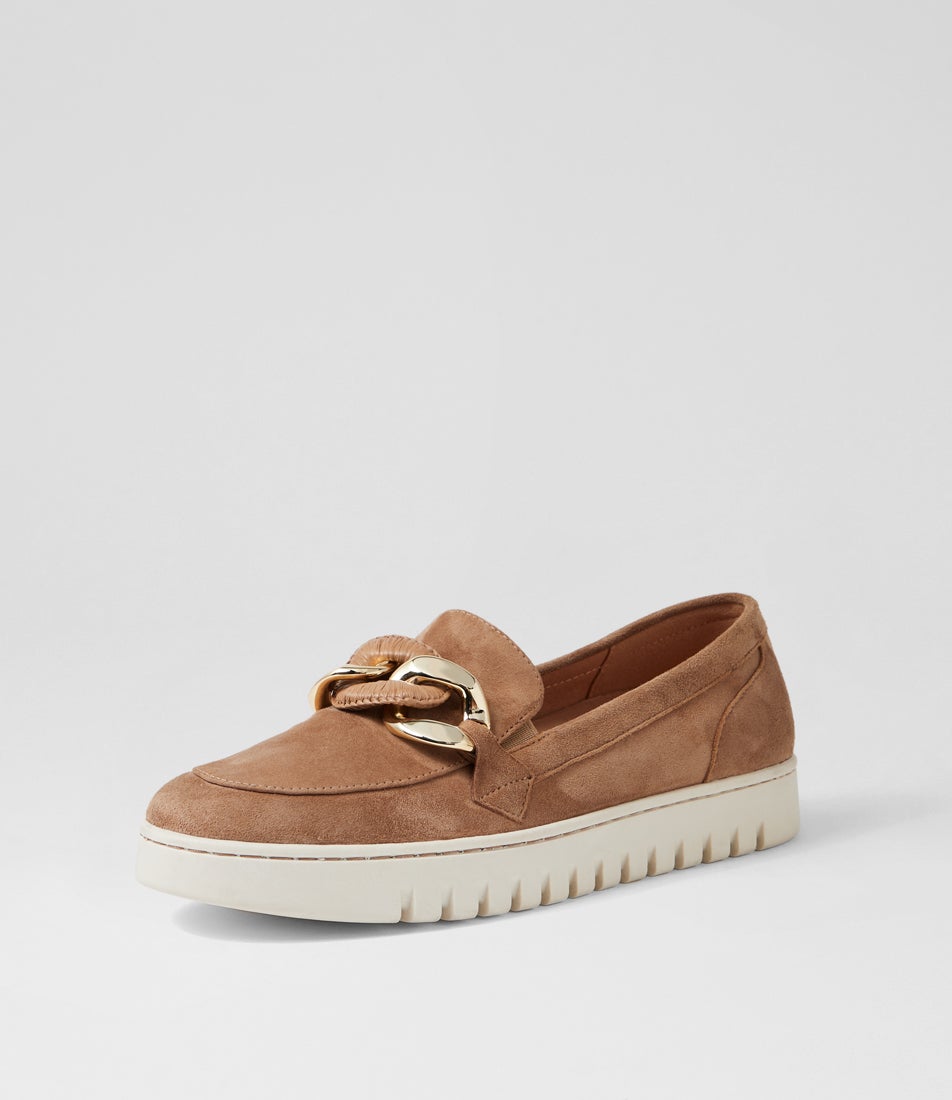 Tesshias Light Choc Suede Flat Shoes