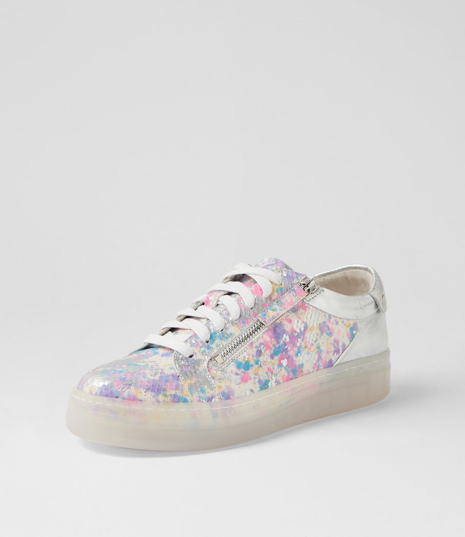 Noxxie Silver Pink Print Multi Sneakers