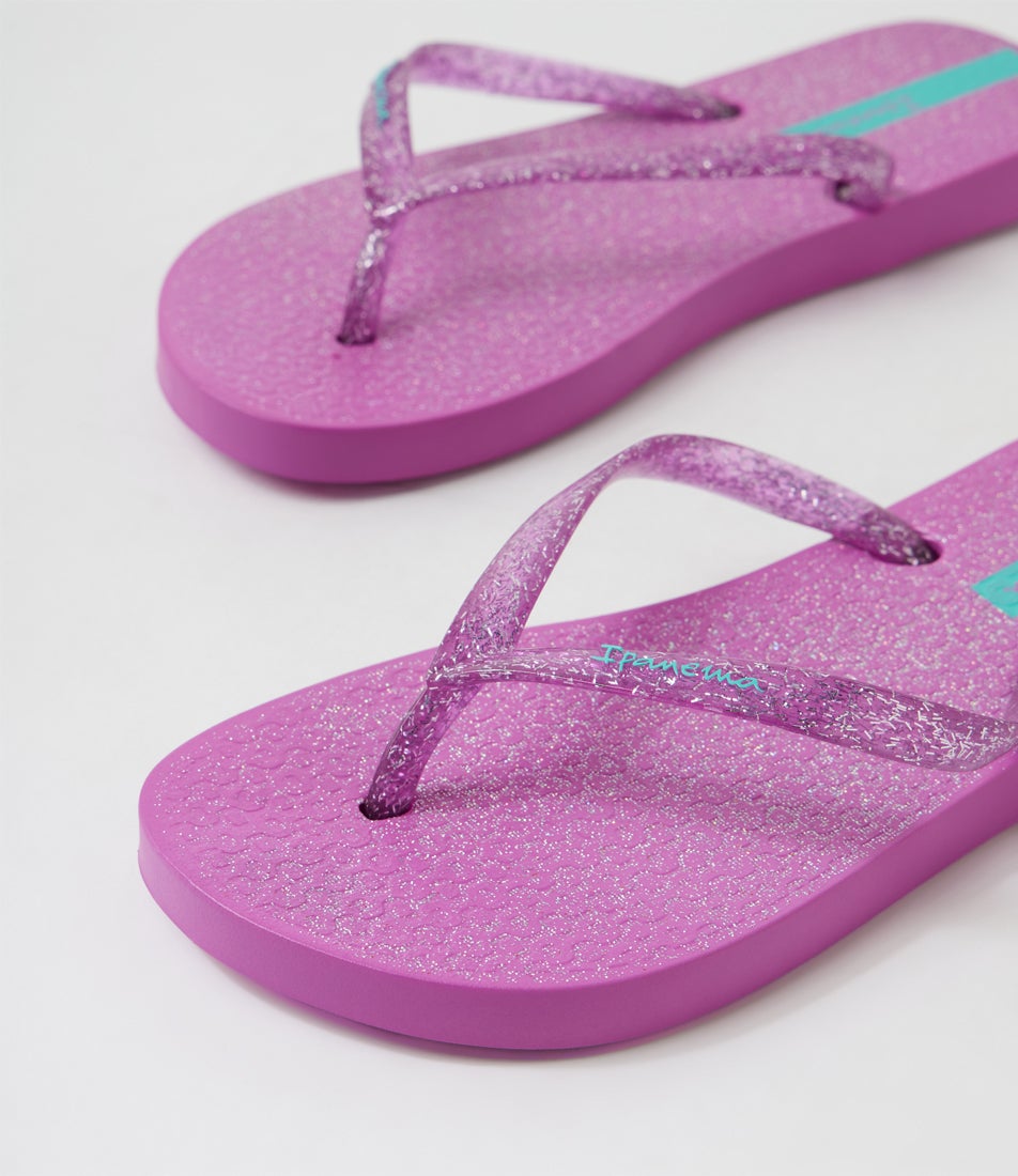 Glitter Junior Lilac Glitter Rubber Thongs