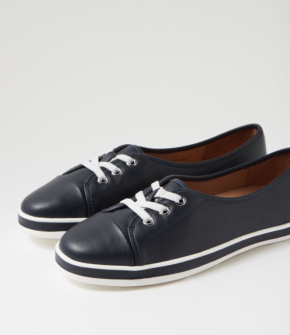 Augusts Navy Leather Sneakers