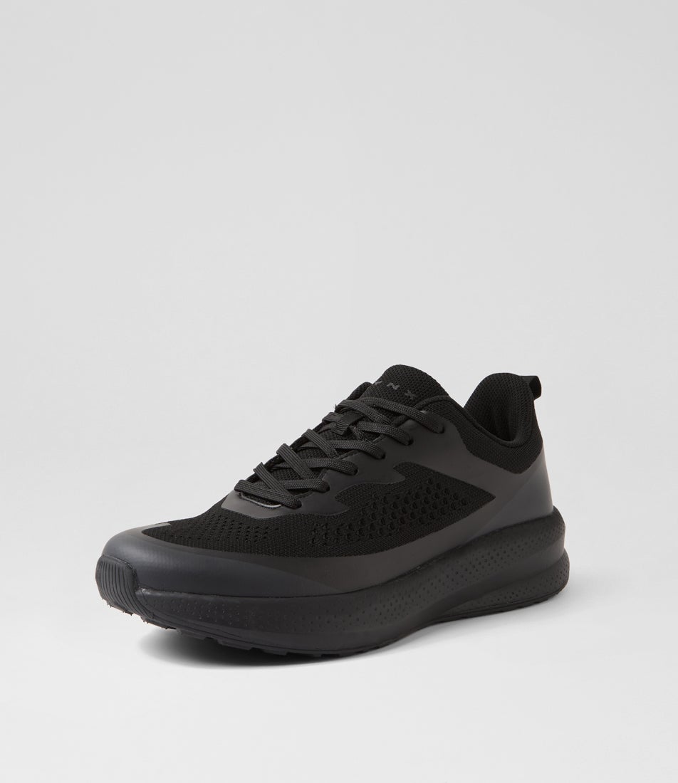 Burst Senior B Black Knit Sneakers