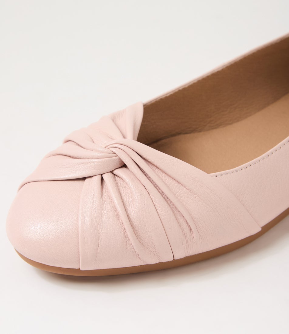 Blackelys Dusty Pink Leather Flat Shoes
