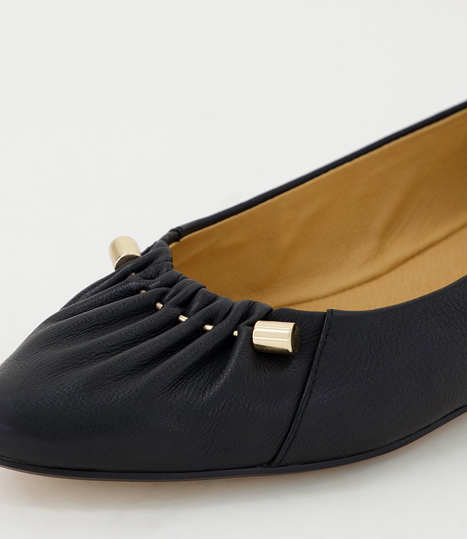 Sabbrina Black Leather Ballet Flats Sabbrina Black Leather Ballet Flats