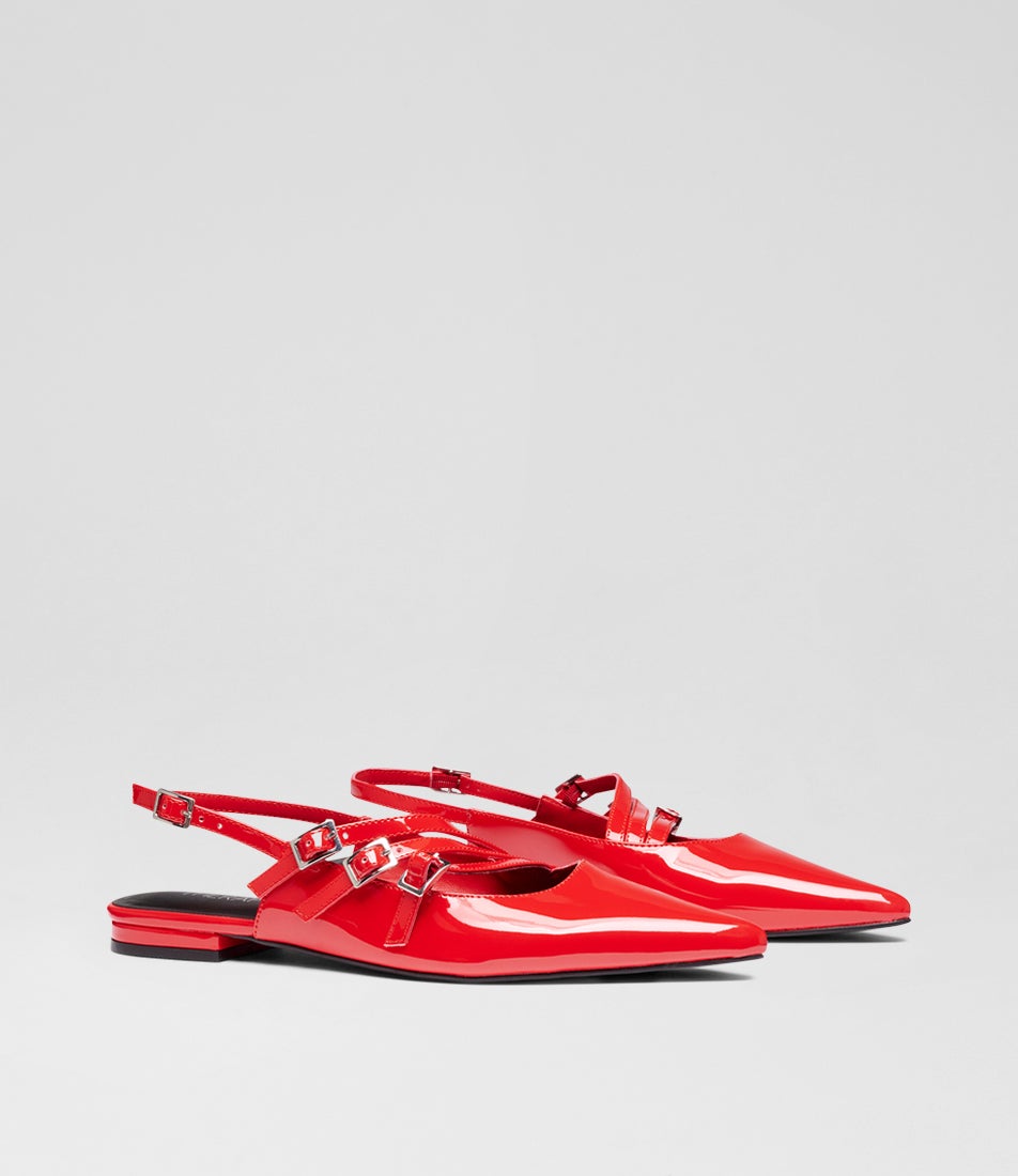 Lisst Red Patent Pu Flat Shoes