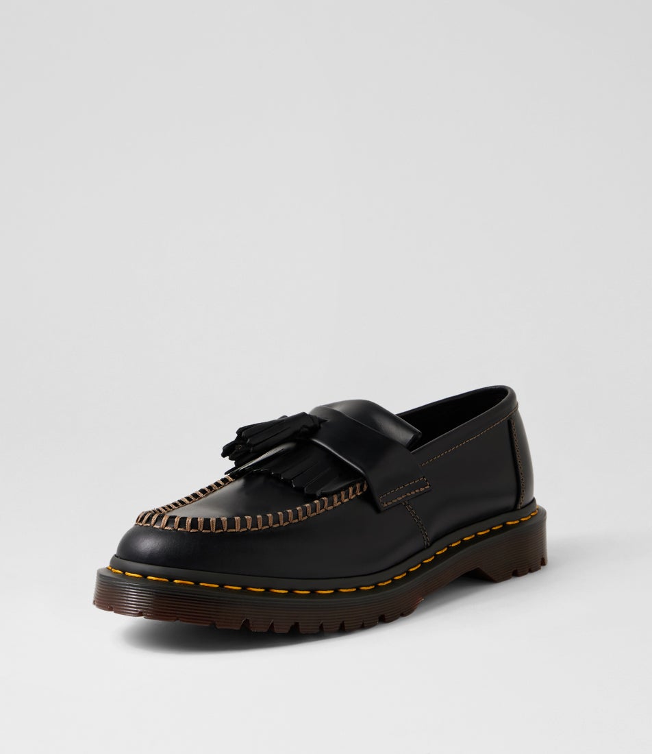 Adrian Ben Black Leather Loafers