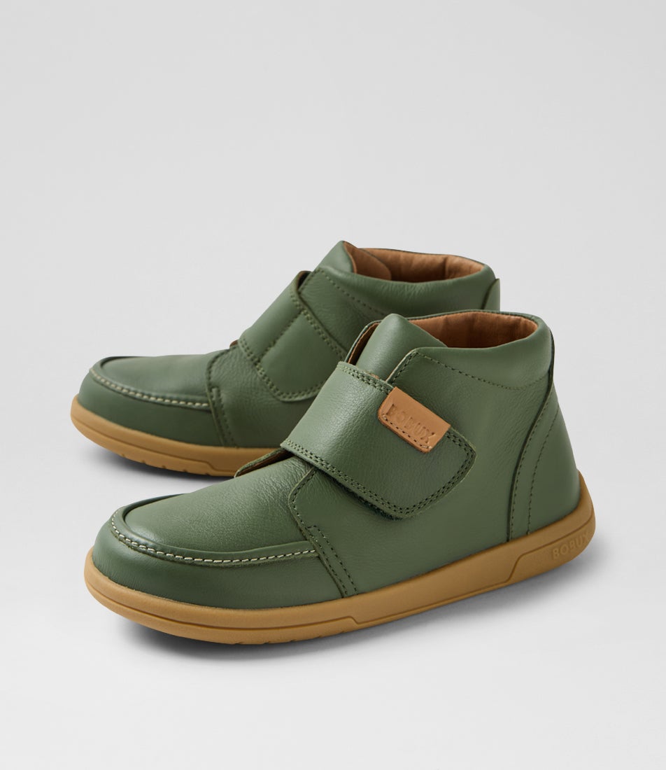 Kp Grover Junior Bronze Green Leather Ankle Boots