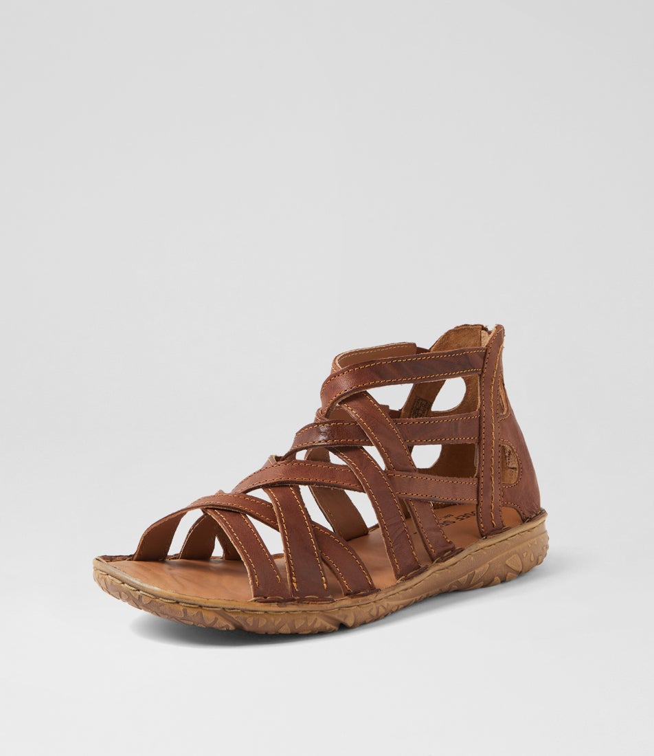 Ivy 06 Castagne Leather Sandals