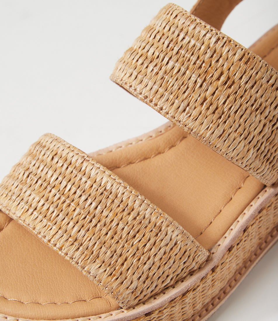 Vondry Natural Synthetic Raffia Sandals