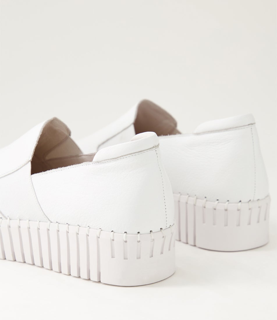 Becca White Leather Flat Shoes