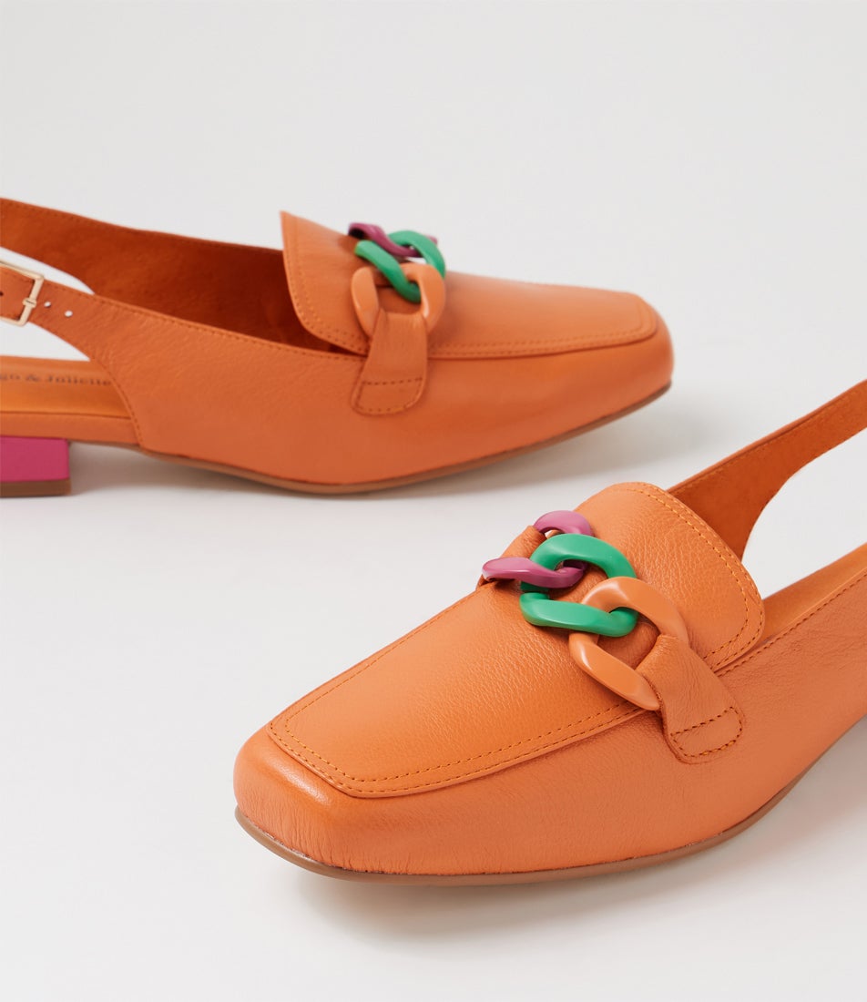 Boma Orange Leather Heels