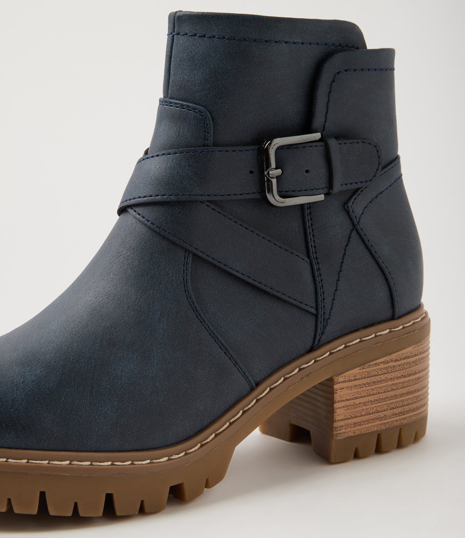 Fringle Navy Ankle Boots