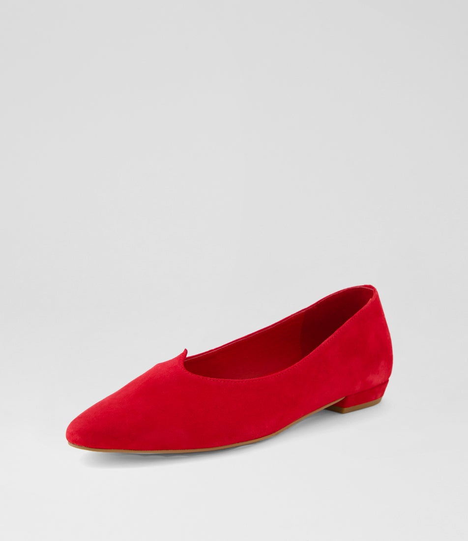Avilla Red Suede Ballet Flats
