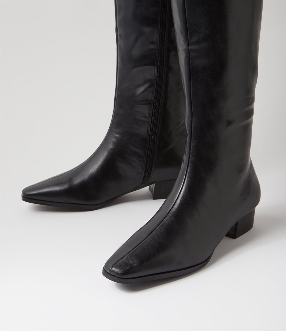 Canterbury Black Knee High Boots