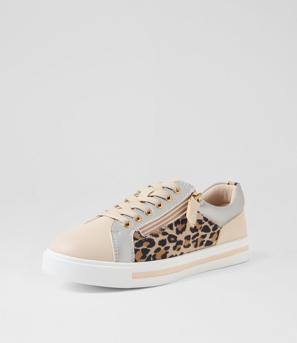 Keeked Nude Leopard Multi Sneakers