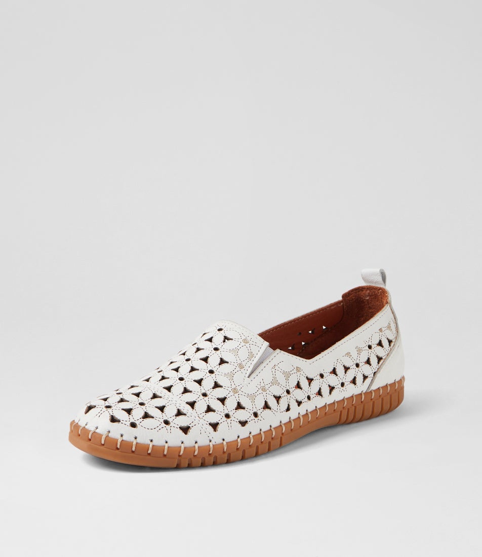 Bondie White Leather Loafers