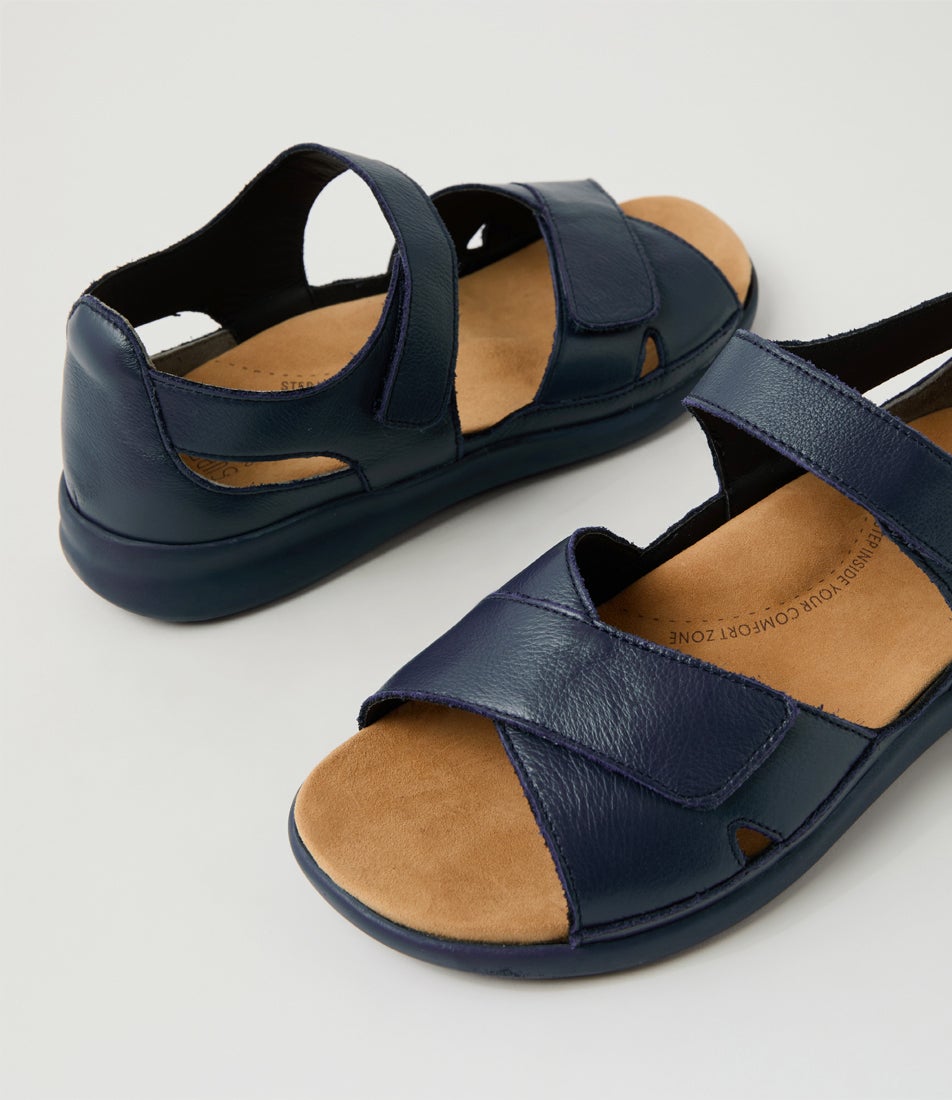 Bronn Xw Navy Leather Sandals
