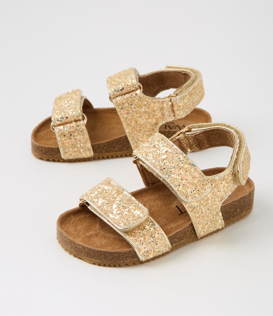Bowie Sandal Tot Gold Glitter Sandals