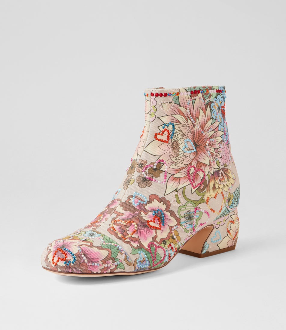 Rolles Nude Leather Ankle Boots