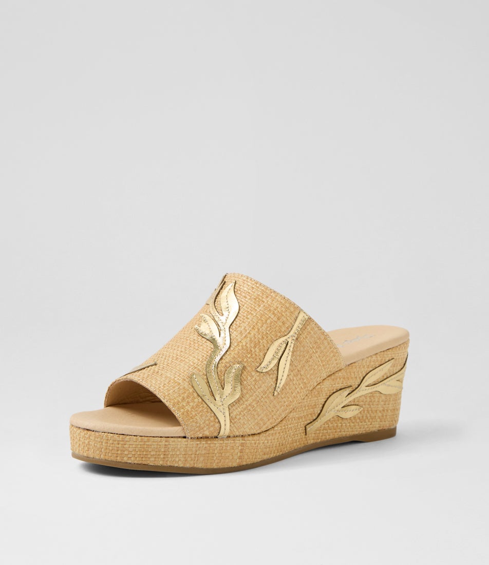 Montana Natural Gold Fabric Sandals