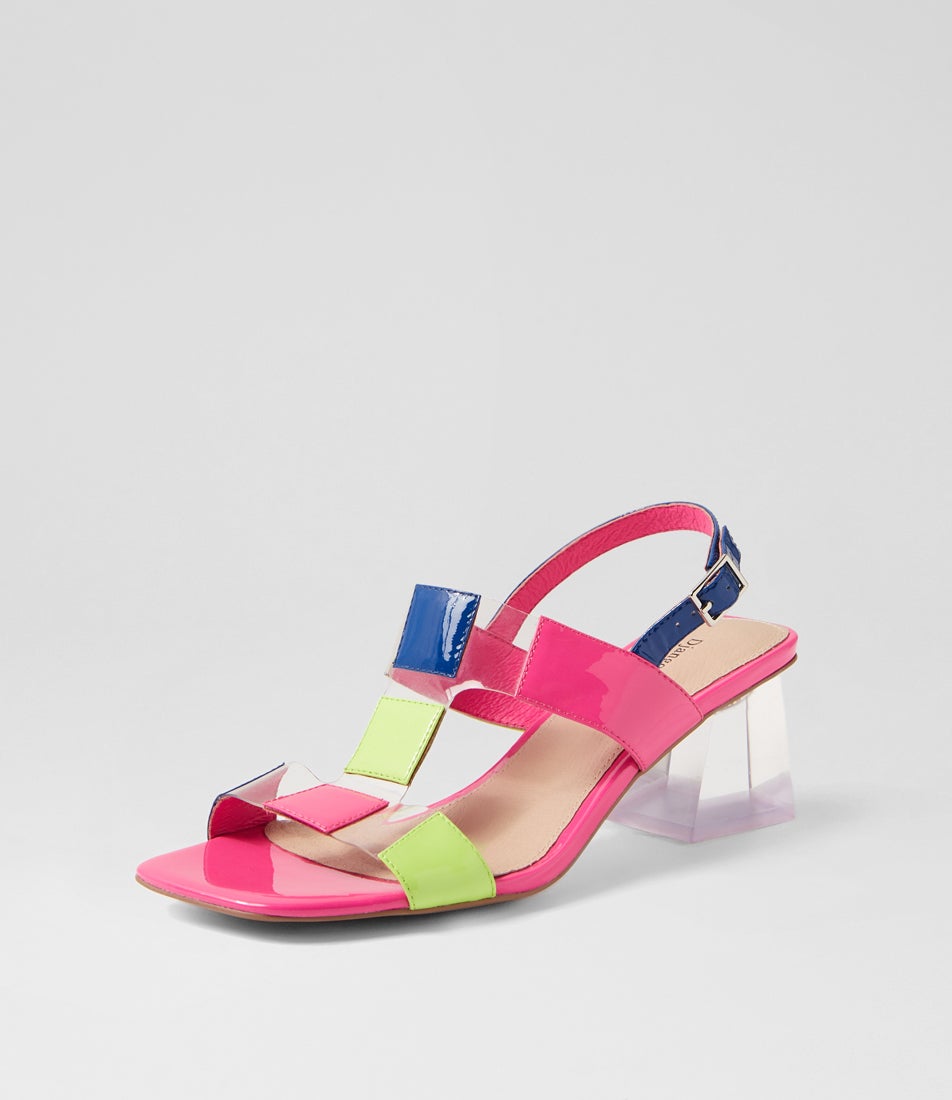 Melinas Candy Pink Multi Patent Leather Sandals