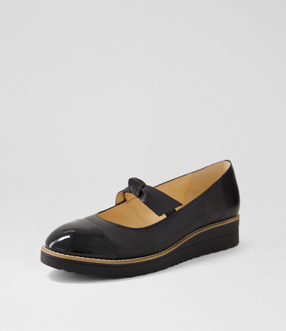 Ovello Black Patent Leather Ballet Flats