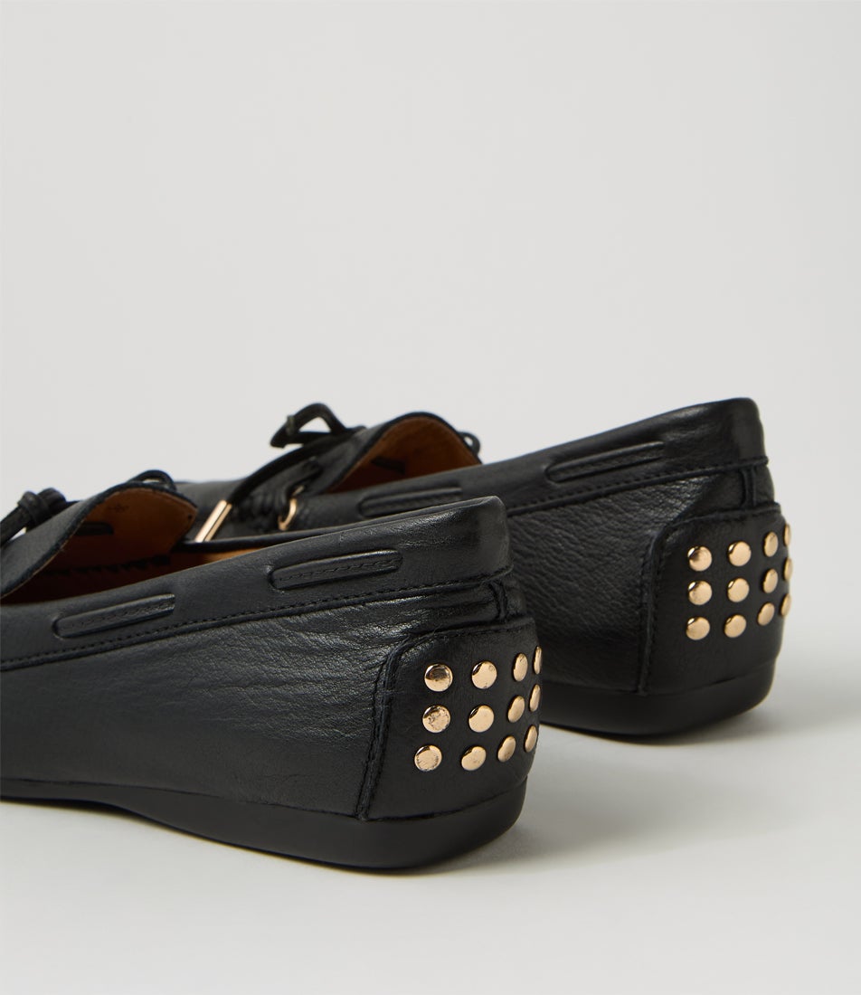 Eliney Black Leather Flat Shoes Eliney Black Leather Flat Shoes