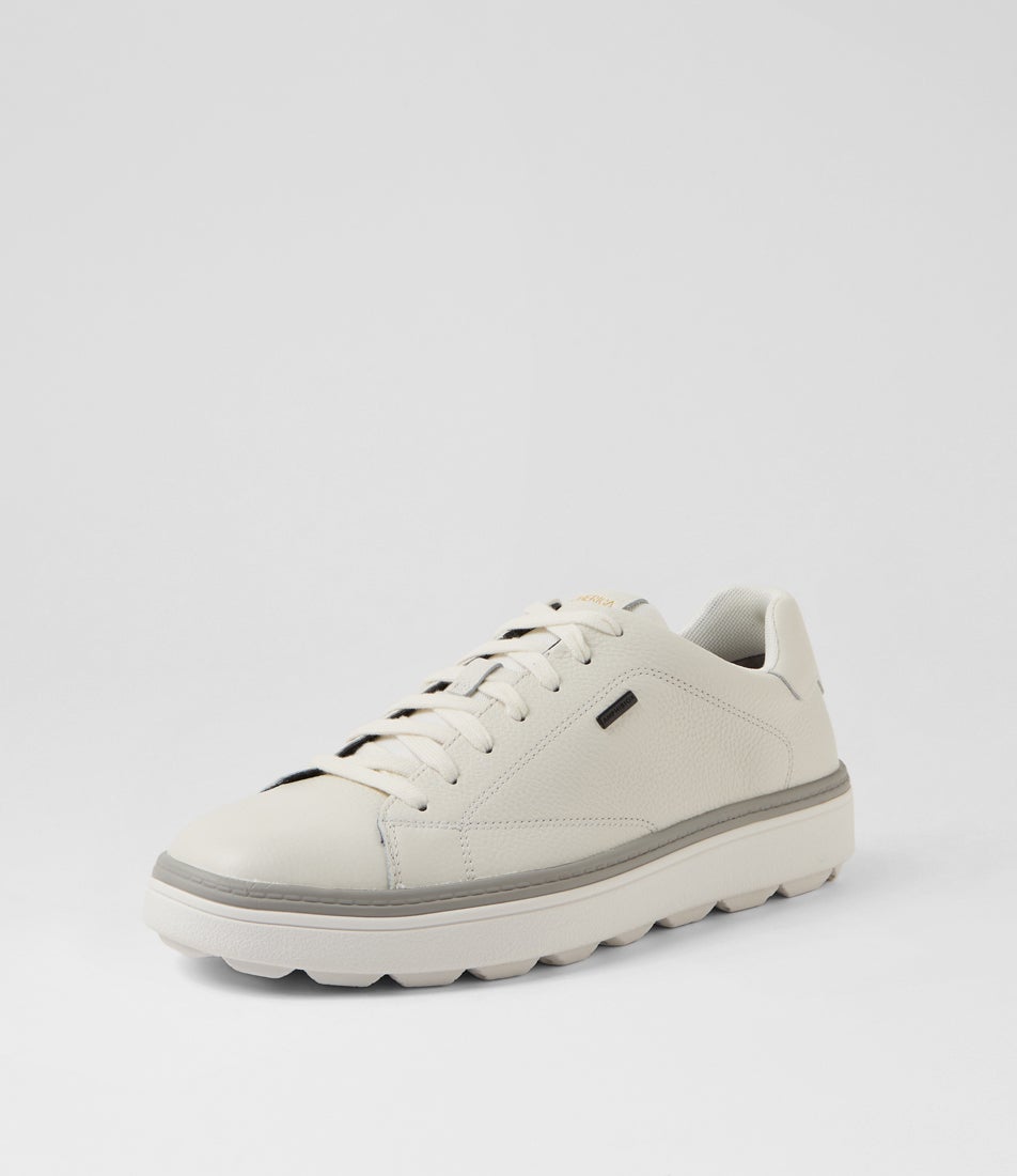 U Spherica Ecub 1 B Abx White Leather Sneakers